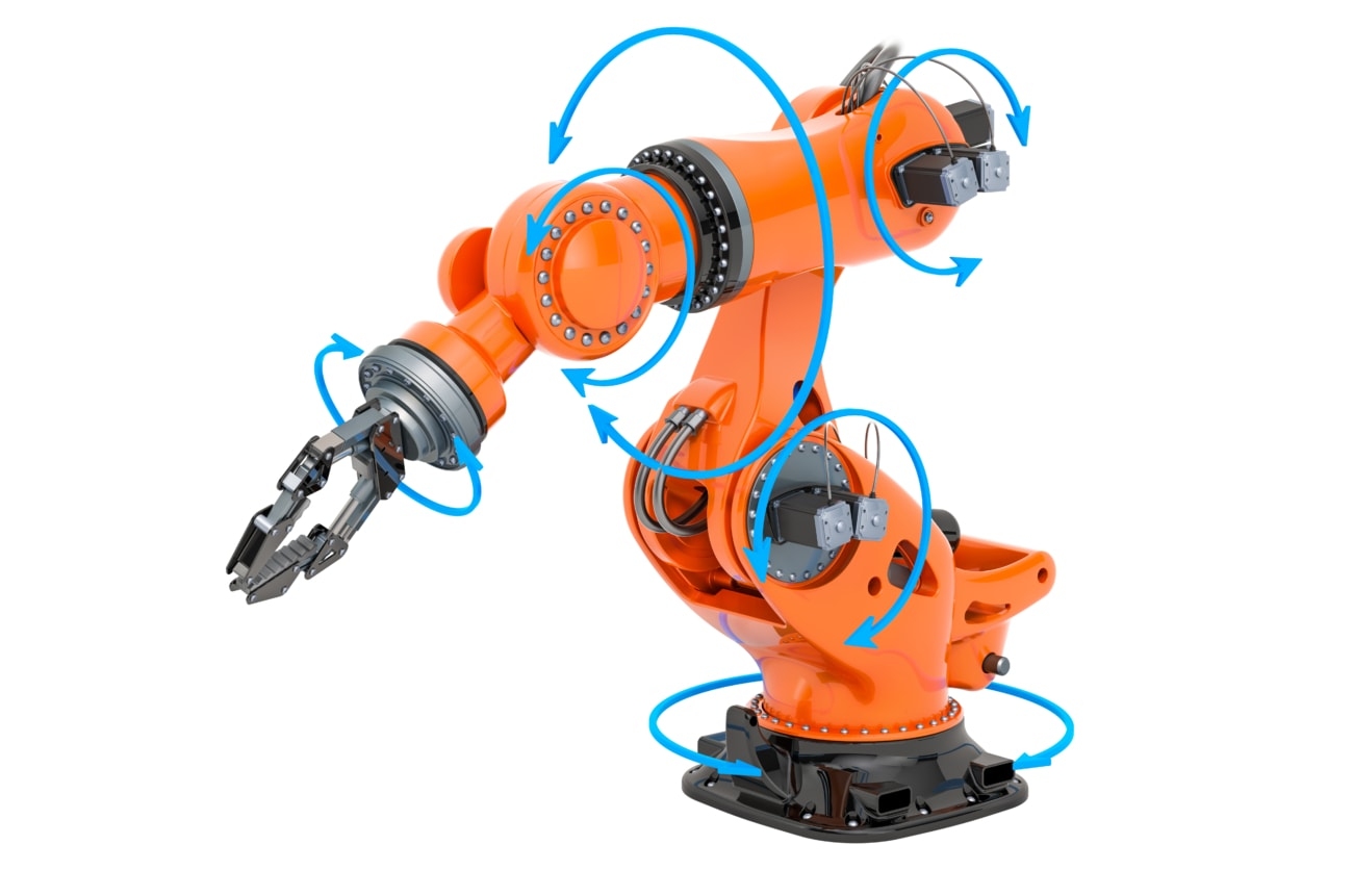Hardware robótico de alta precisão para sensores de juntas e garras.
