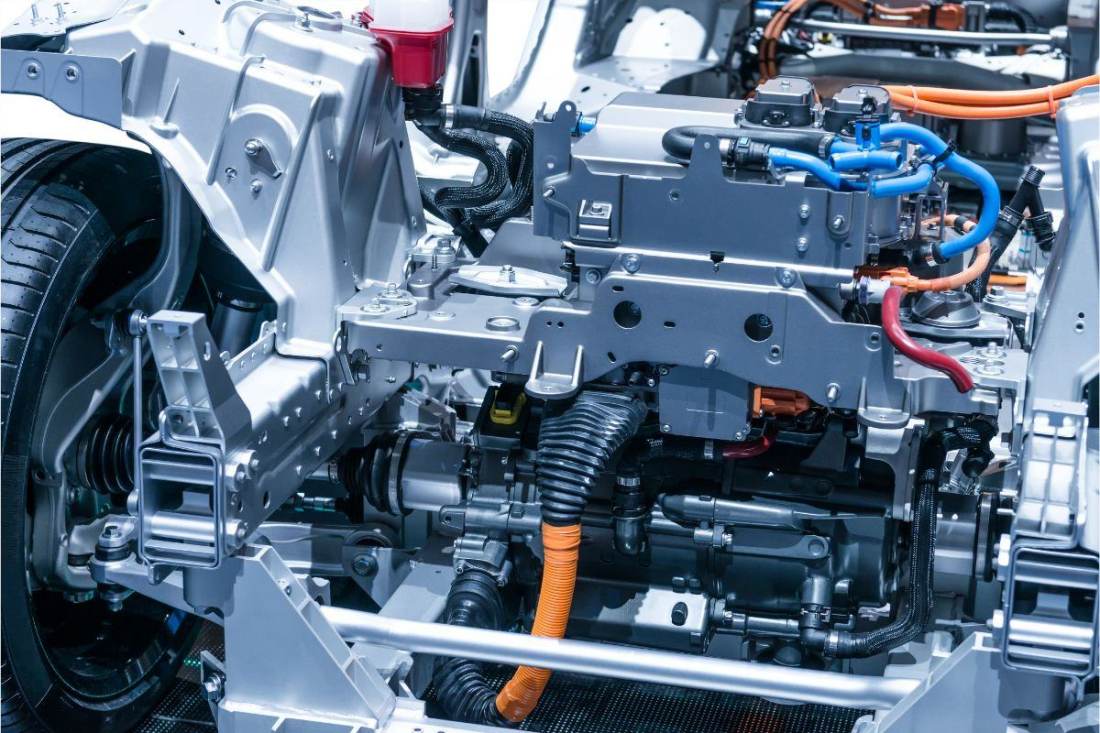 Multi-axis CNC machining EV motor cooling housings