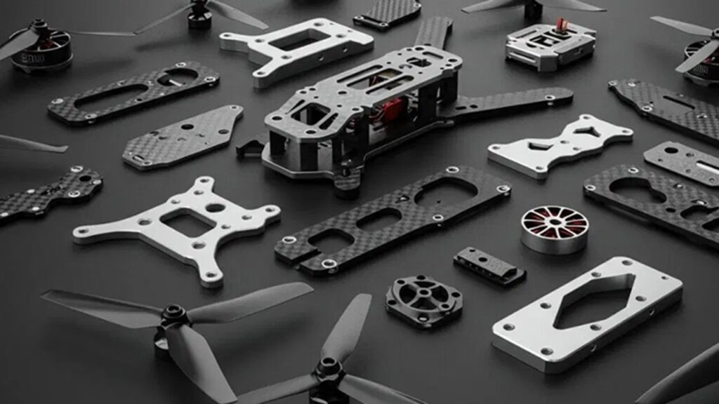 Usinagem CNC de 5 eixos para estruturas complexas de drones