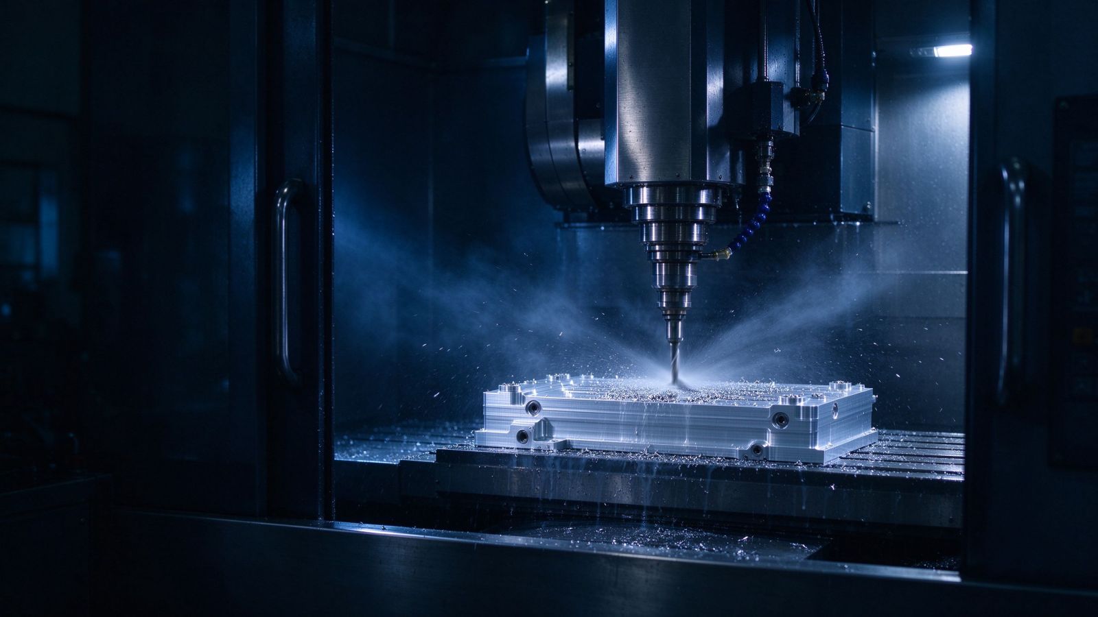 CNC machining in progress at Rejin CNC precision parts factory