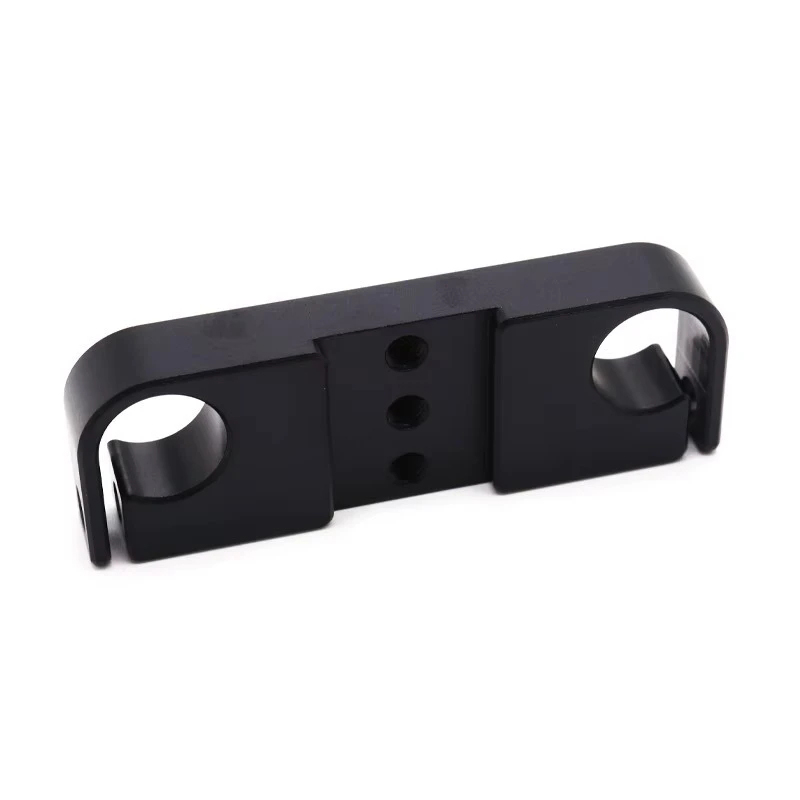 Black Anodized Aluminum CNC Part With Holes