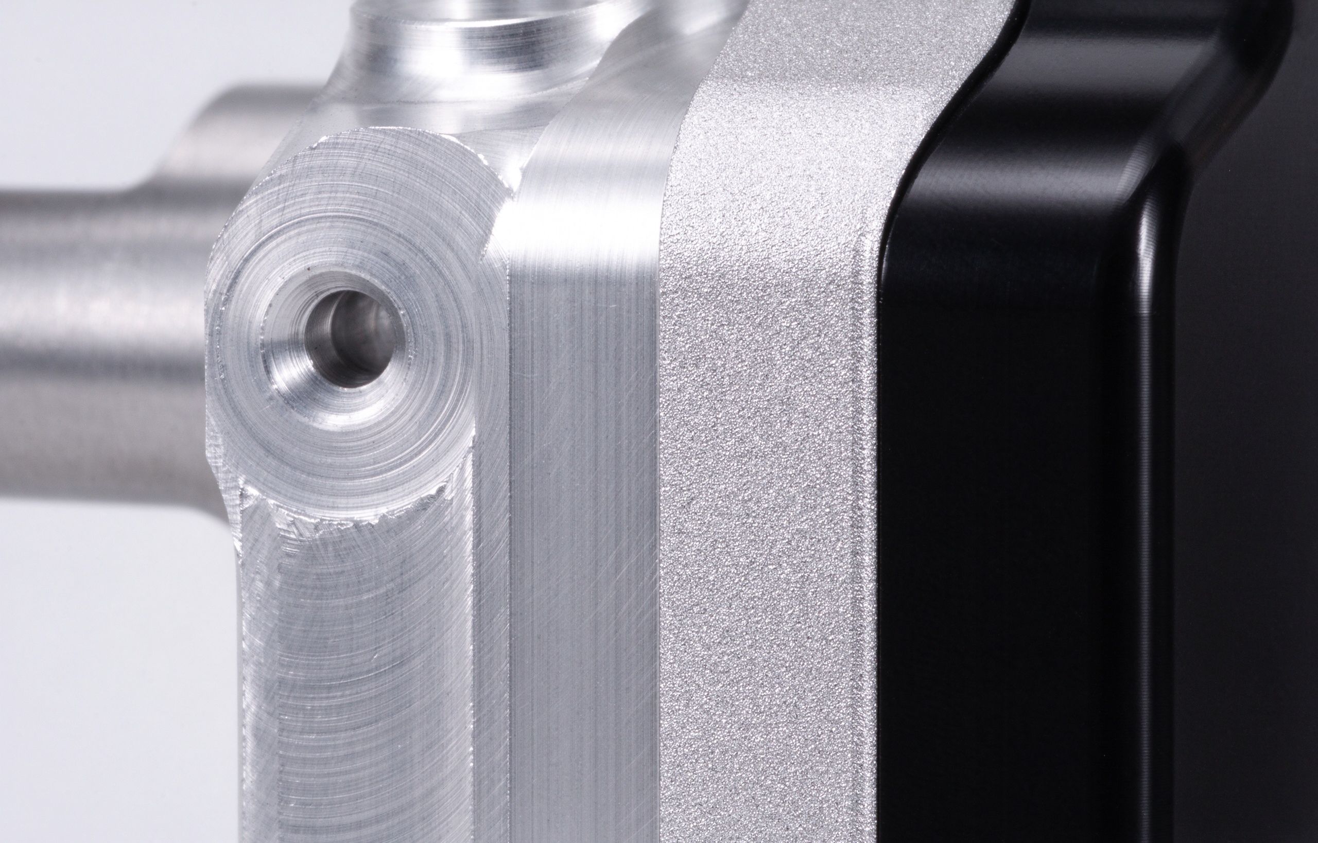 Comparison of raw milled, bead blasted and black anodized aluminum