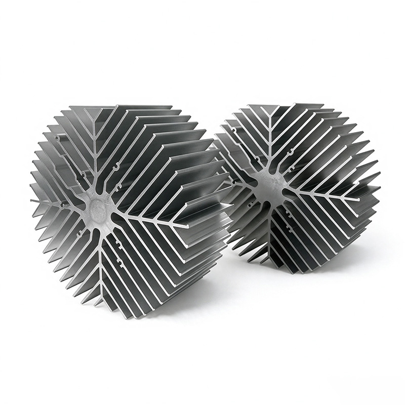 Assorted custom round aluminum heat sink profiles