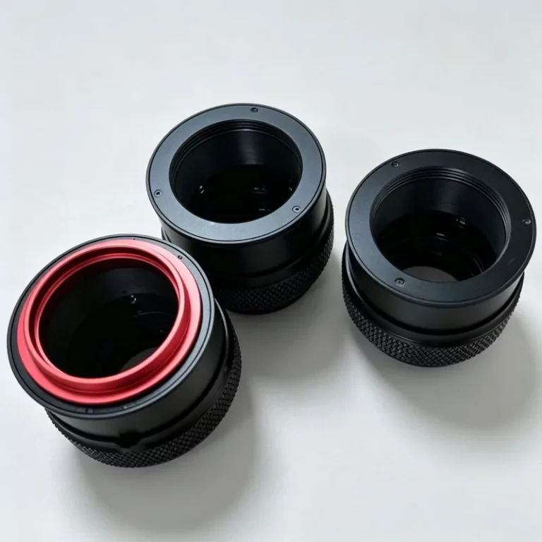 Black & Red Anodized Aluminum CNC Camera Lens Adapter Rings