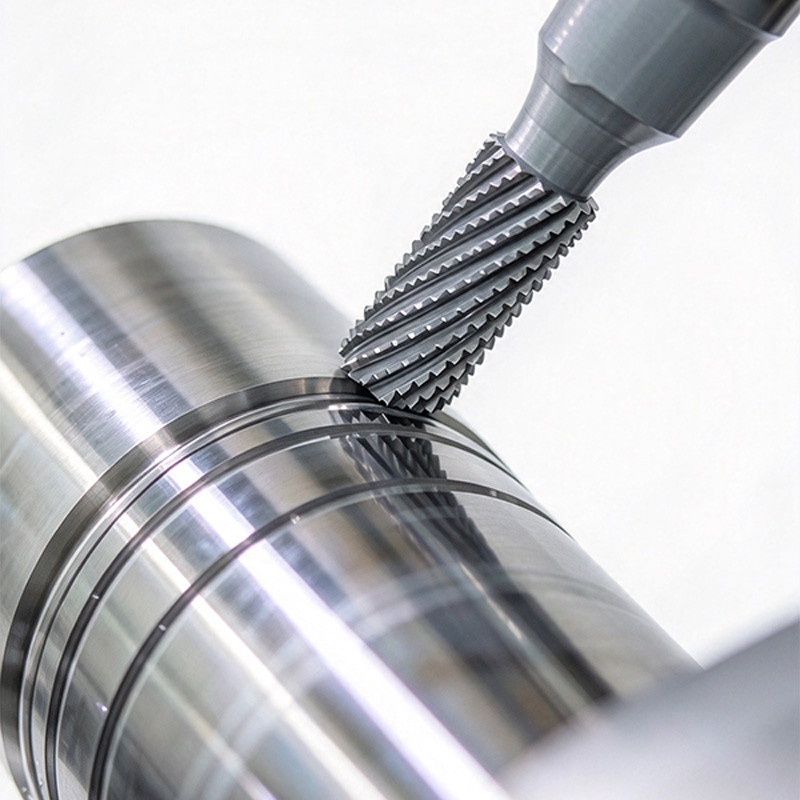 CNC gear hobbing precision tooth machining close-up