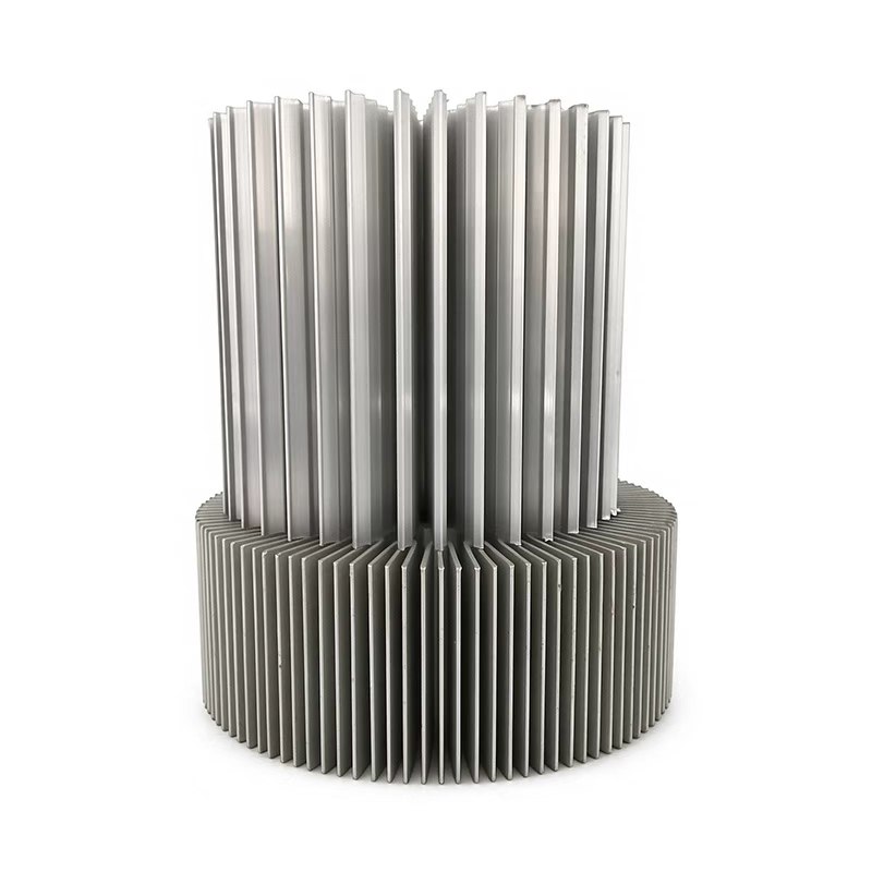 High-power stacked-fin heat sink for LED downlight and street light