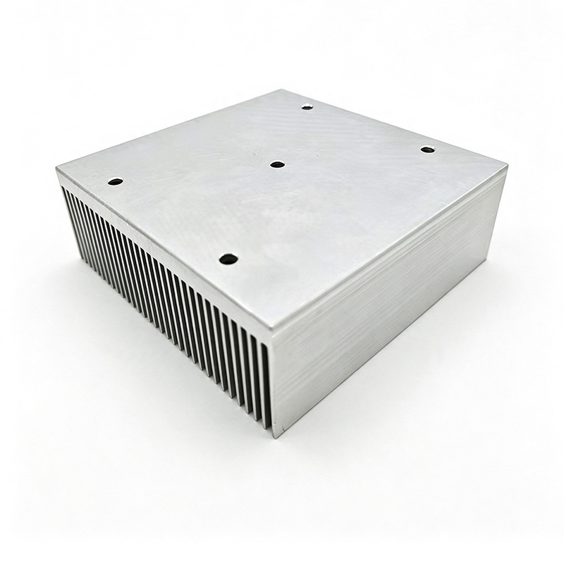 Milled flat aluminum heat sink base with drilled mounting holes