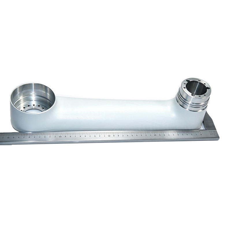 Precision aluminum robot joint linkage body with bearing bores