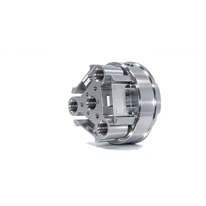 Precision stainless steel robotic gripper body with threaded mounting holes