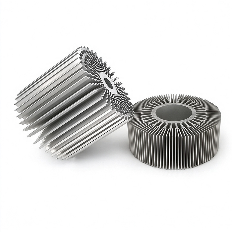 Stacked Fin Round Aluminum Heat Sink for High-Power LED